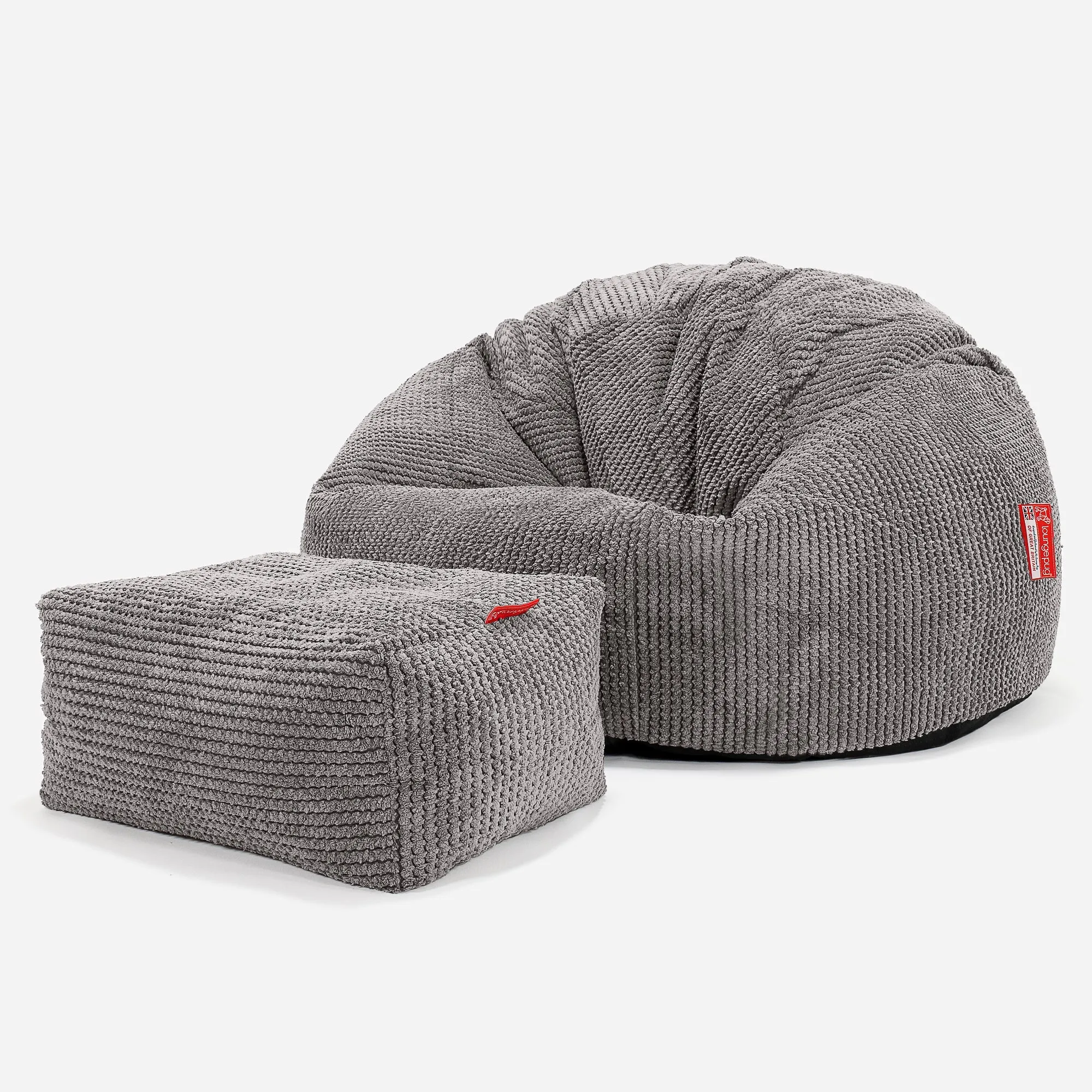Classic Bean Bag Chair - Pom Pom Charcoal Grey