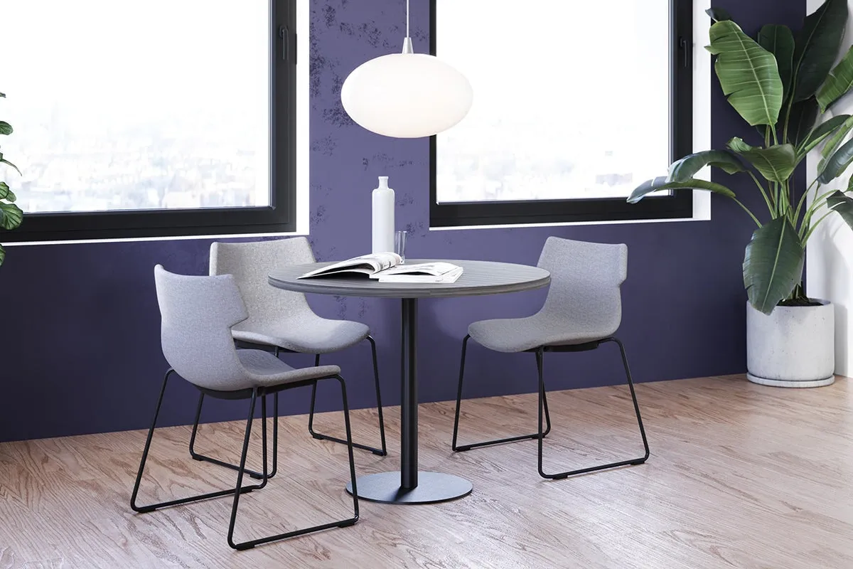 Clearance Wave Fabric Visitor Chair - Chrome Sled Base
