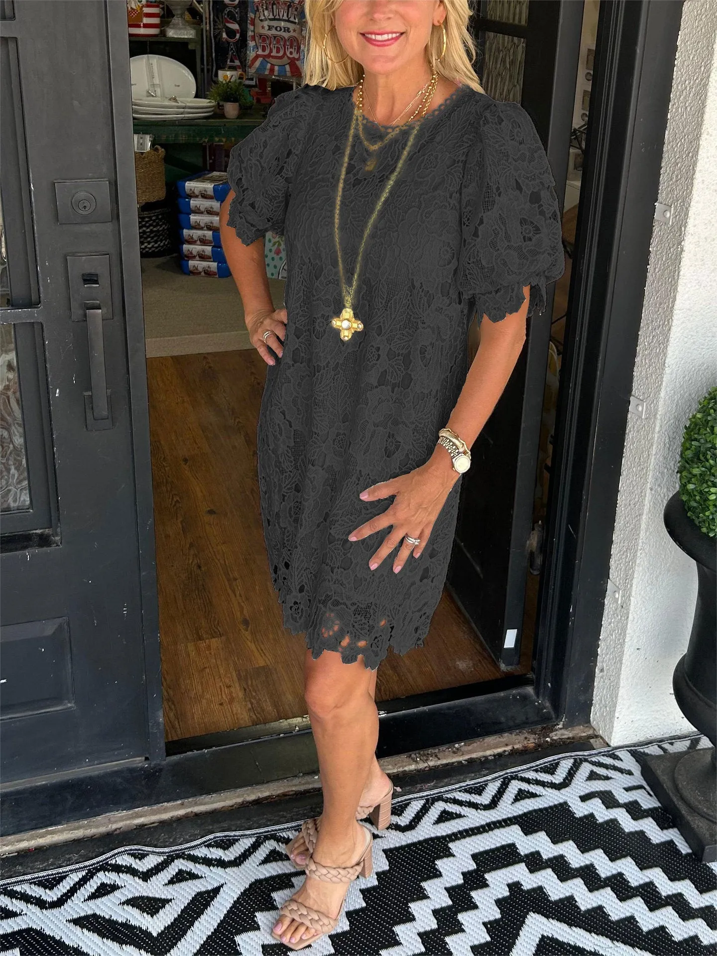 Elegant Comfy  Lace Short Dress