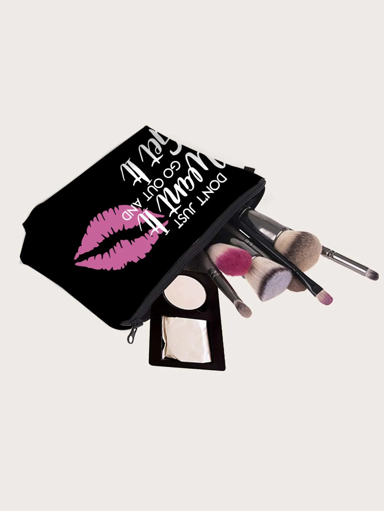 Go Out And Get It Lips Cosmetic Bag Makeup Bag Cosmetic Organizer Toiletries Bag