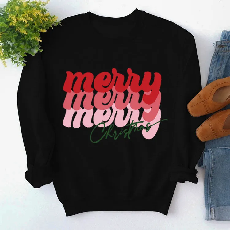 Long Sleeve O-Neck Letter Print Oversized Sweatshirt