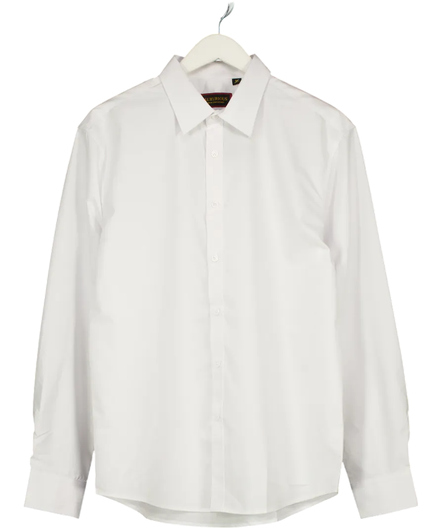 Luxurious White Classic Fit Shirt UK M