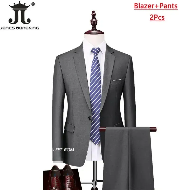 M-6XL 15 Colors ( Jacket Vest Pants ) Formal Business Office Men's Suits Groom Wedding Dress Party Dress Solid color Suit