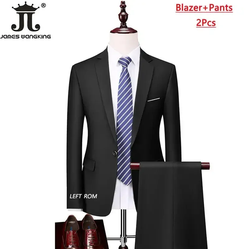 M-6XL 15 Colors ( Jacket Vest Pants ) Formal Business Office Men's Suits Groom Wedding Dress Party Dress Solid color Suit