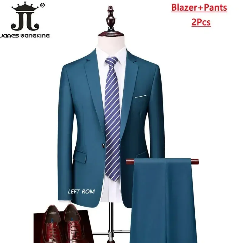 M-6XL 15 Colors ( Jacket Vest Pants ) Formal Business Office Men's Suits Groom Wedding Dress Party Dress Solid color Suit