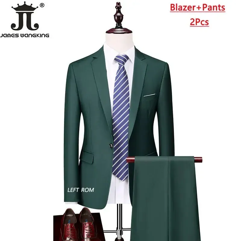 M-6XL 15 Colors ( Jacket Vest Pants ) Formal Business Office Men's Suits Groom Wedding Dress Party Dress Solid color Suit