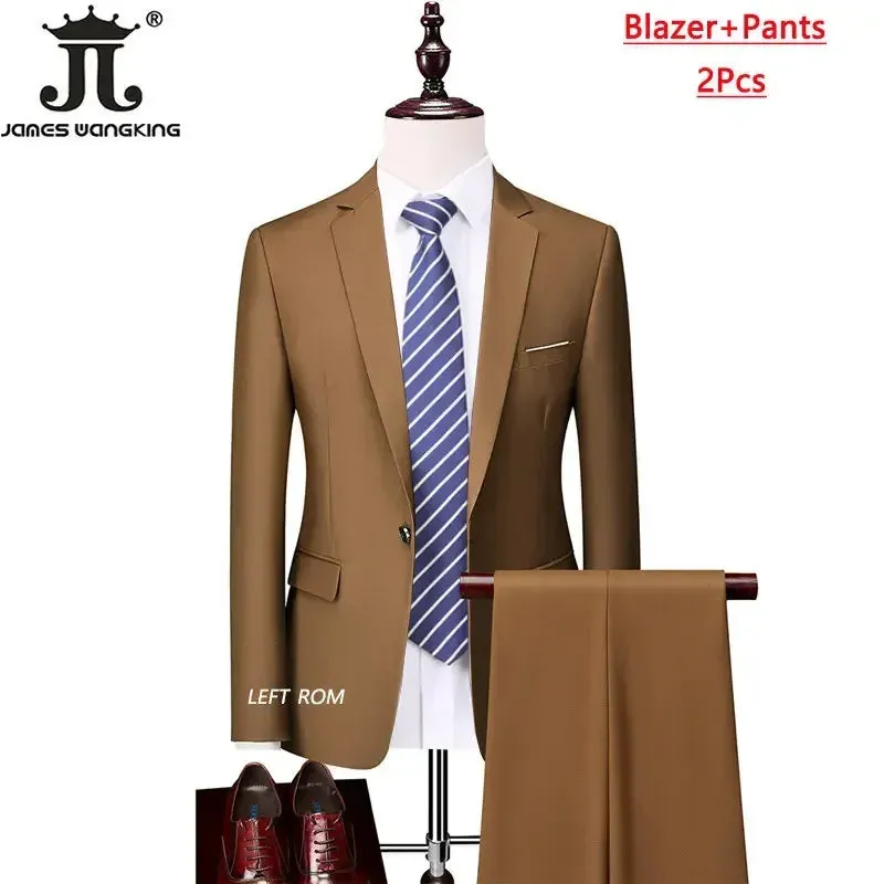 M-6XL 15 Colors ( Jacket Vest Pants ) Formal Business Office Men's Suits Groom Wedding Dress Party Dress Solid color Suit