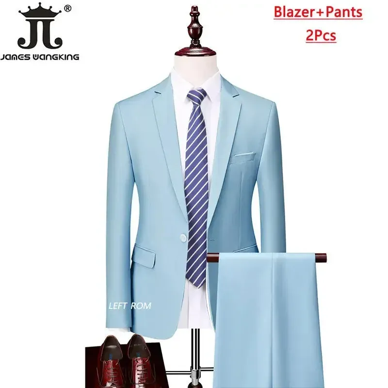 M-6XL 15 Colors ( Jacket Vest Pants ) Formal Business Office Men's Suits Groom Wedding Dress Party Dress Solid color Suit