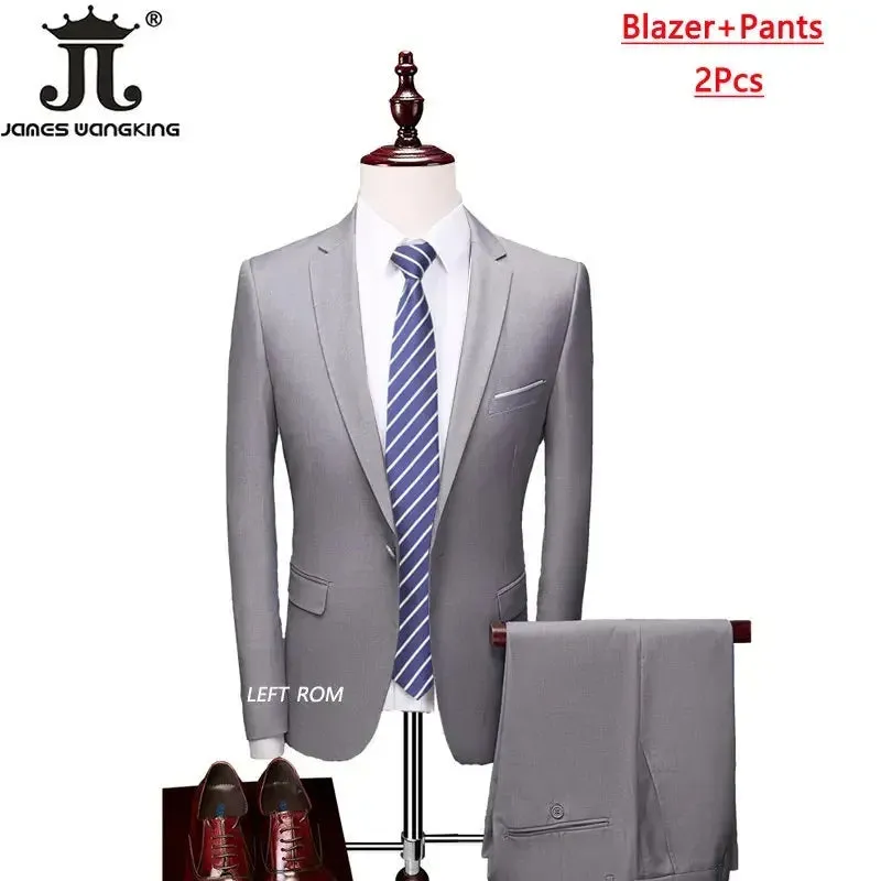 M-6XL 15 Colors ( Jacket Vest Pants ) Formal Business Office Men's Suits Groom Wedding Dress Party Dress Solid color Suit