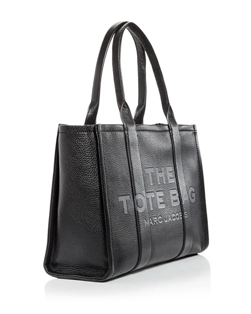 MARC JACOBS Leather Tote Bag, Black