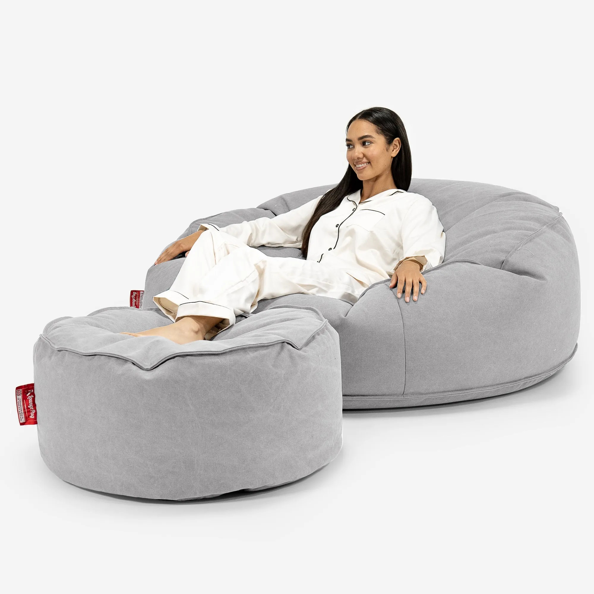 Mega Mammoth Bean Bag Sofa - Canvas Pewter