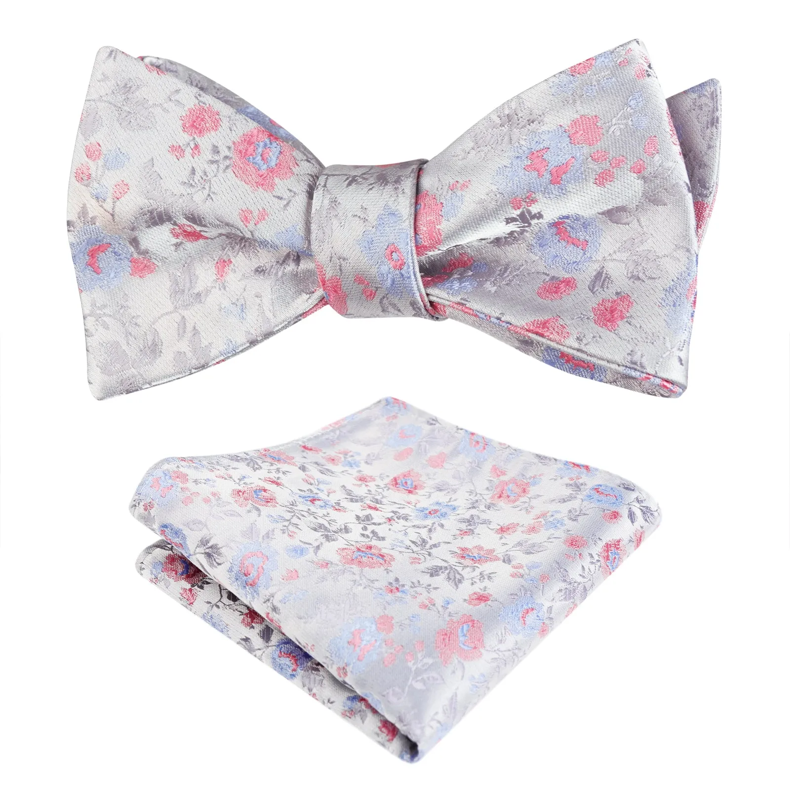 Men's Classic Floral Pattern Self-tied Bow Tie and Handkerchief Set-049