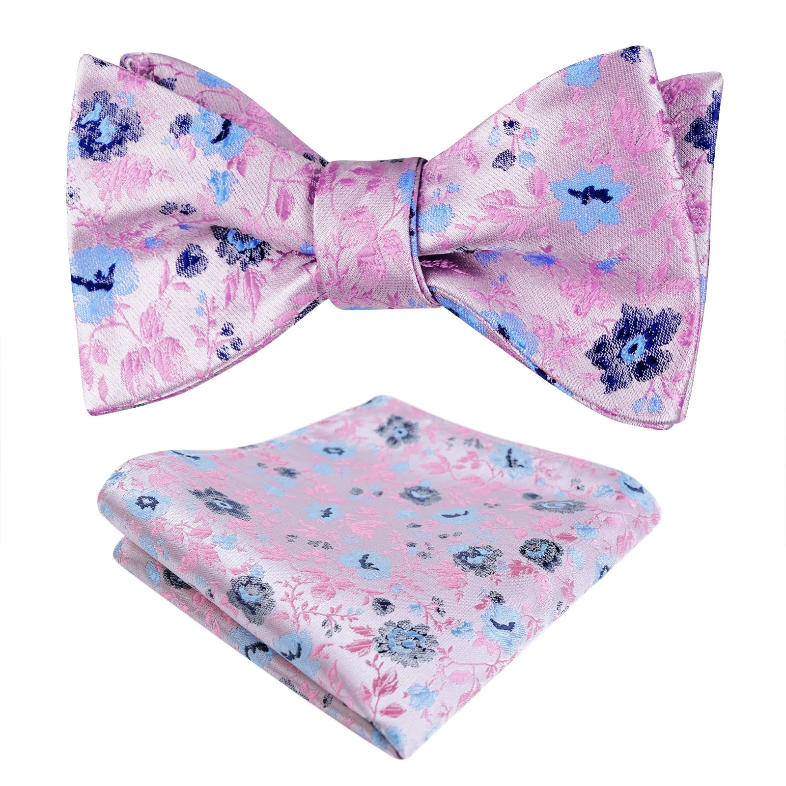 Men's Classic Floral Pattern Self-tied Bow Tie and Handkerchief Set-049