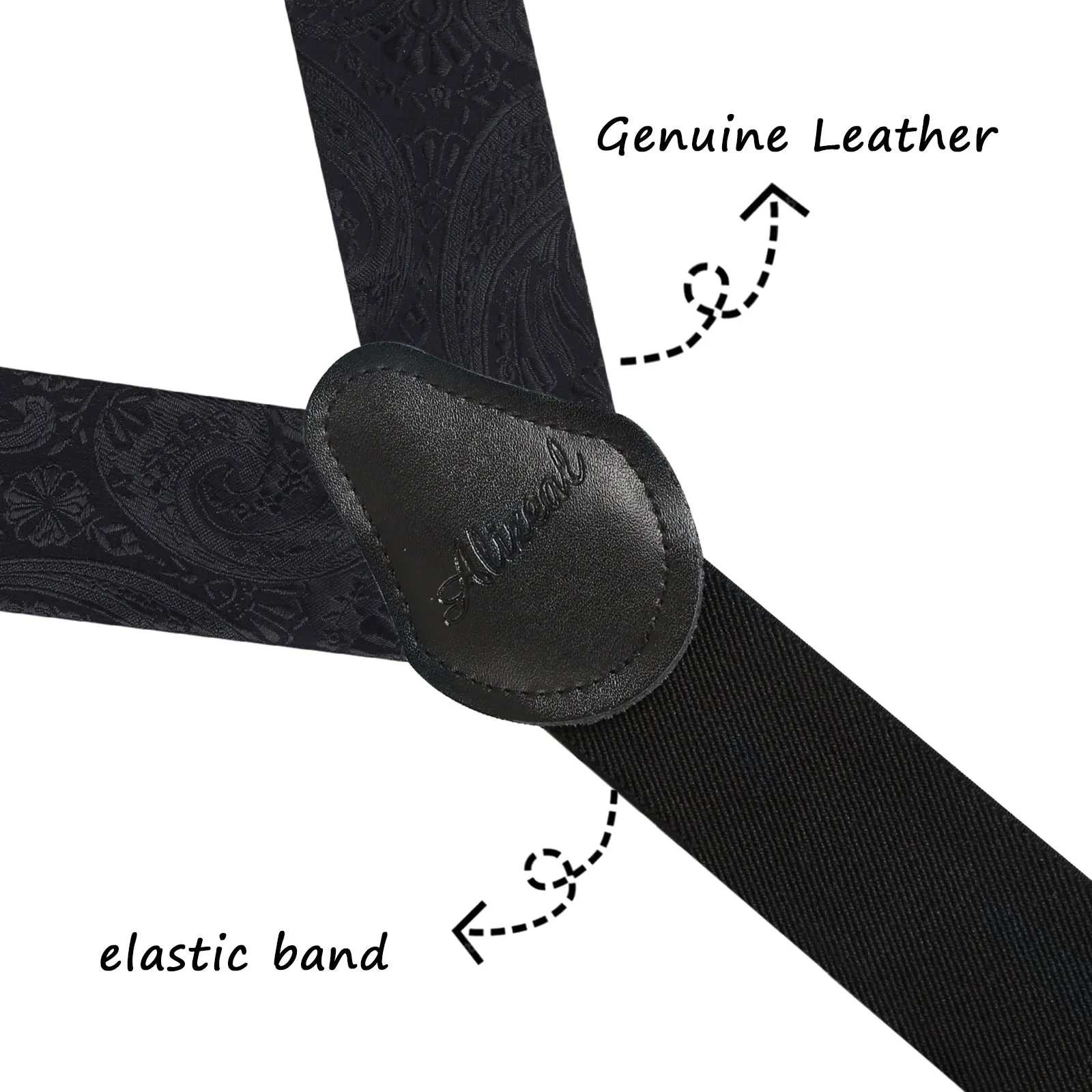 Mens Paisley Suspender, Pre-tied Bow Tie, Hanky, Cufflinks Set- BD071
