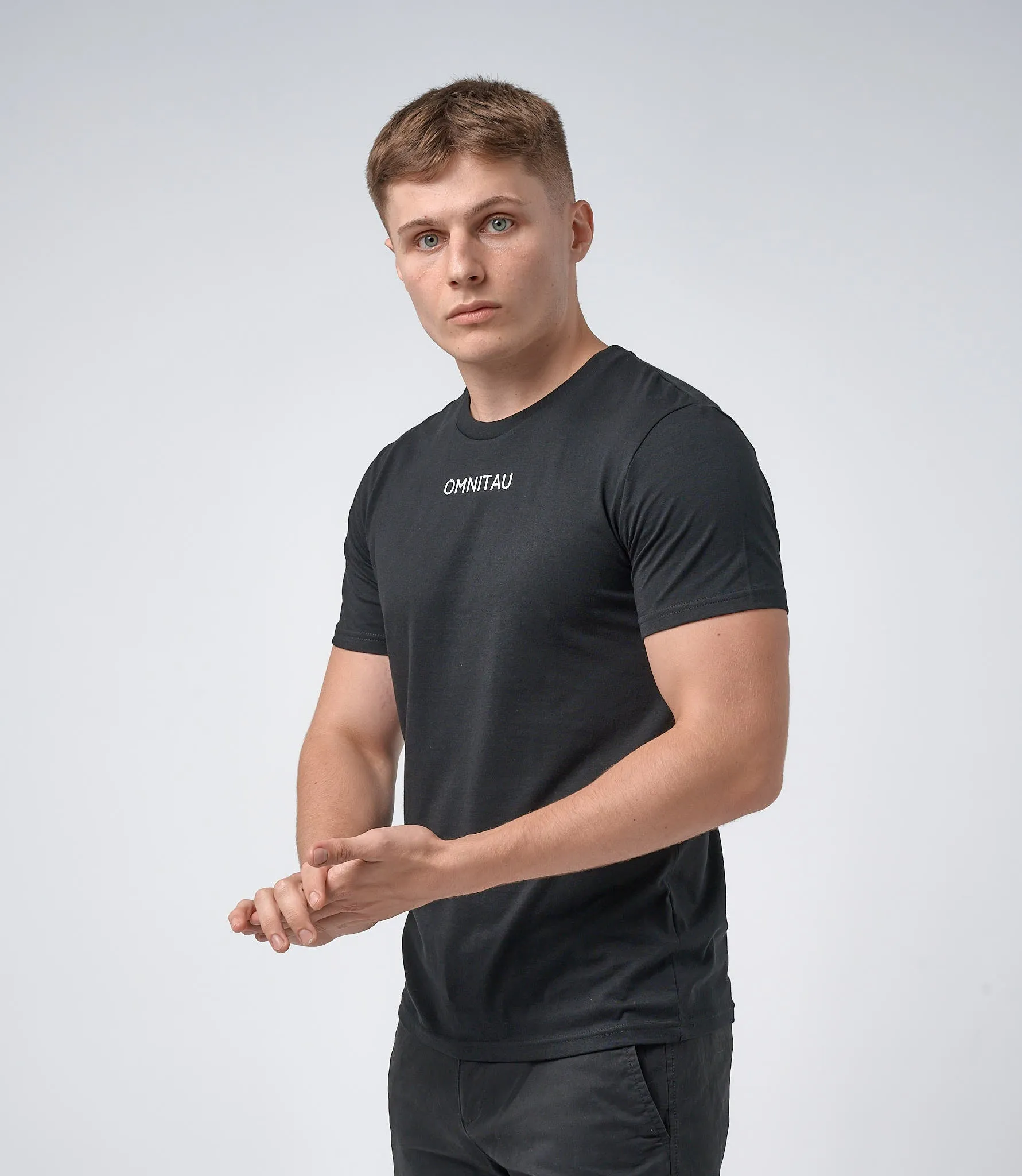 Omnitau Men's Pimlico Organic Cotton Crew Neck T-Shirt - Black