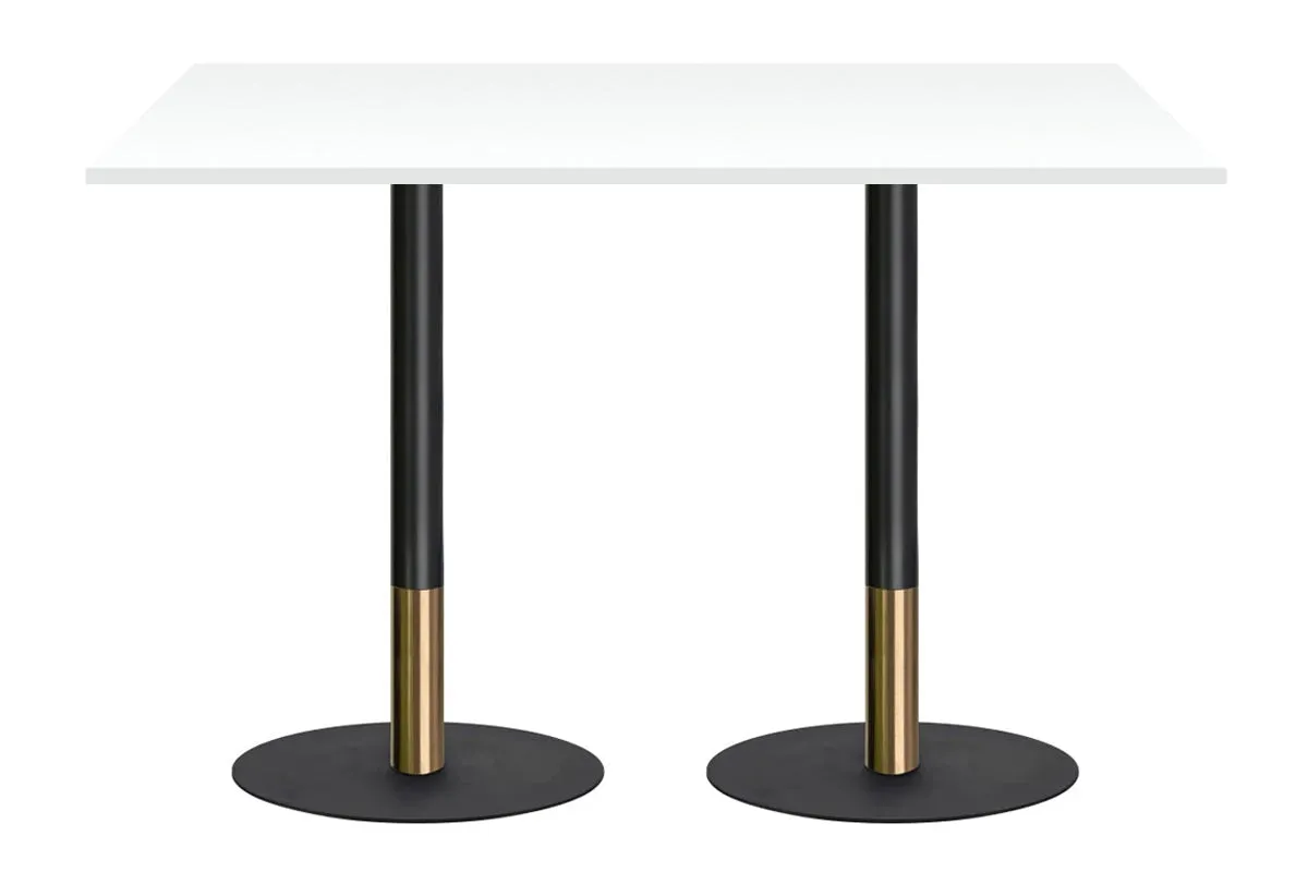 Rivoli Tall Bar/Counter Table - Black/Rose Gold - Black Disc Base [1600L x 700W]
