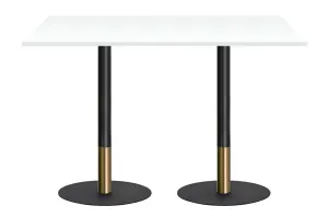 Rivoli Tall Bar/Counter Table - Black/Rose Gold - Black Disc Base [1600L x 700W]