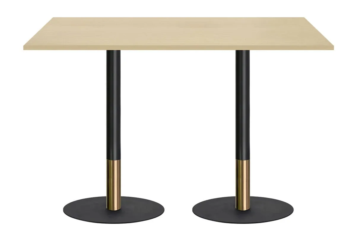 Rivoli Tall Bar/Counter Table - Black/Rose Gold - Black Disc Base [1800L x 700W]