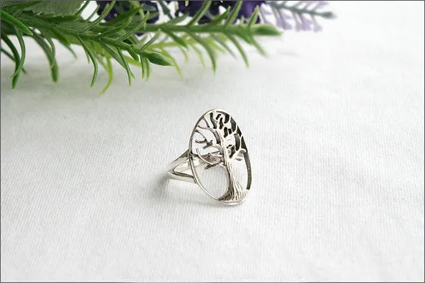 Tree of Life Ring - Silver Tree Ring, Tree Jewelry - Silver Nature Ring, tree of life ring in 925 sterling silver - Silver Ring (R108)